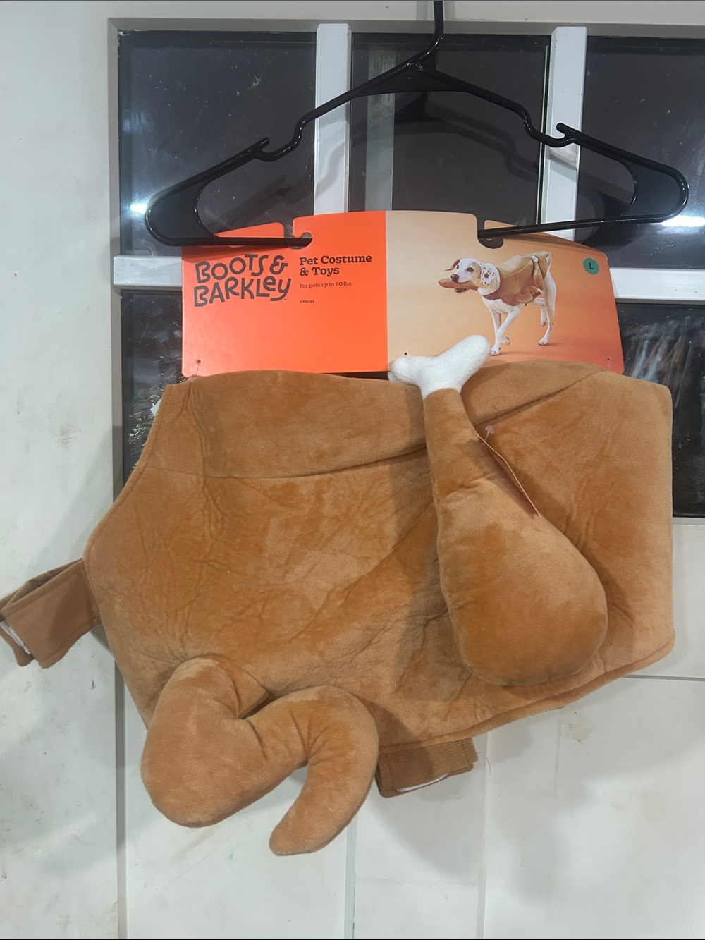 Boots & Barkley Plush Turkey Drumstick Dog Costume in Brown